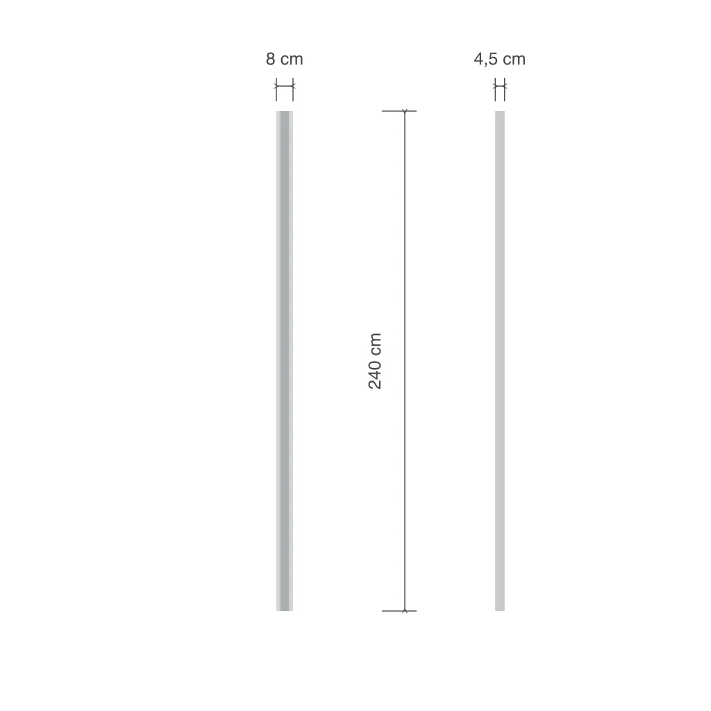 Aussenleuchte RAFTO, lineare LED-Wandleuchte, IP65, RGB – Masszeichnung 240 cm