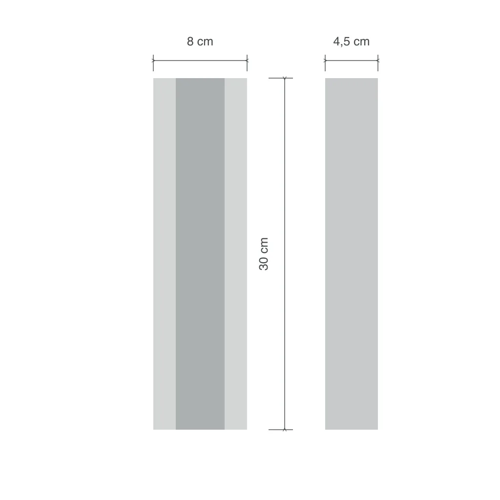 Aussenleuchte RAFTO, lineare LED-Wandleuchte, IP65, RGB – Masszeichnung 30 cm