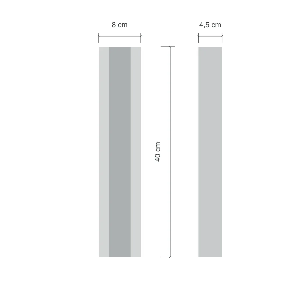 Aussenleuchte RAFTO, lineare LED-Wandleuchte, IP65, RGB – Masszeichnung 40 cm