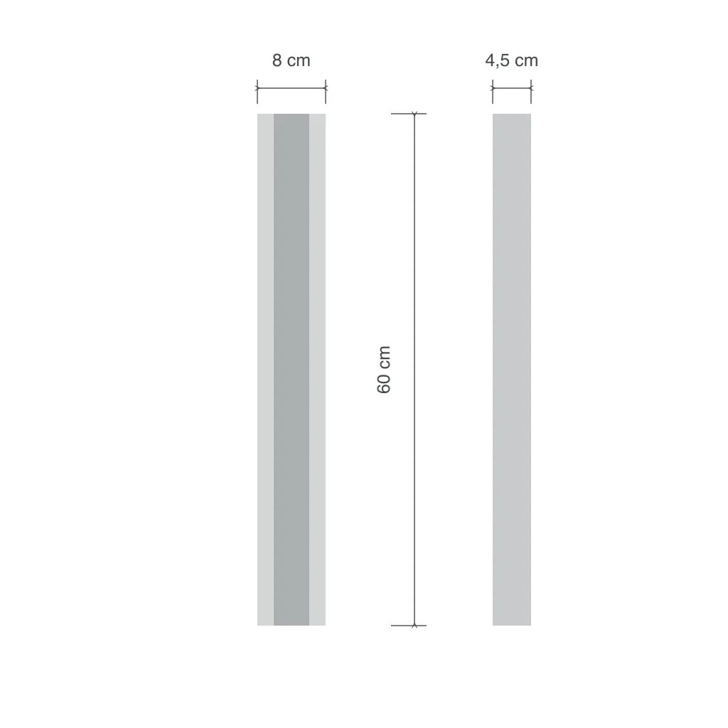 Aussenleuchte RAFTO, lineare LED-Wandleuchte, IP65, RGB – Masszeichnung 60 cm