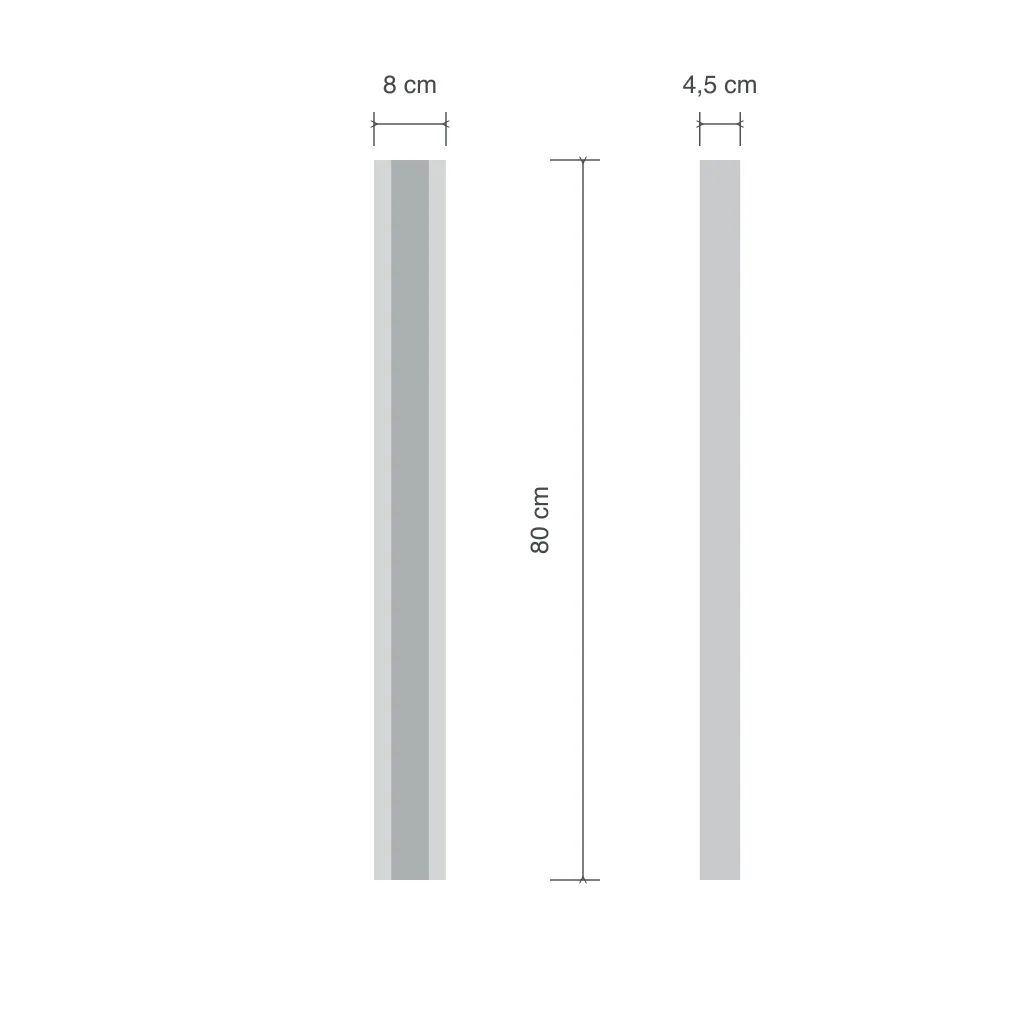 Aussenleuchte RAFTO, lineare LED-Wandleuchte, IP65, RGB – Masszeichnung 80 cm