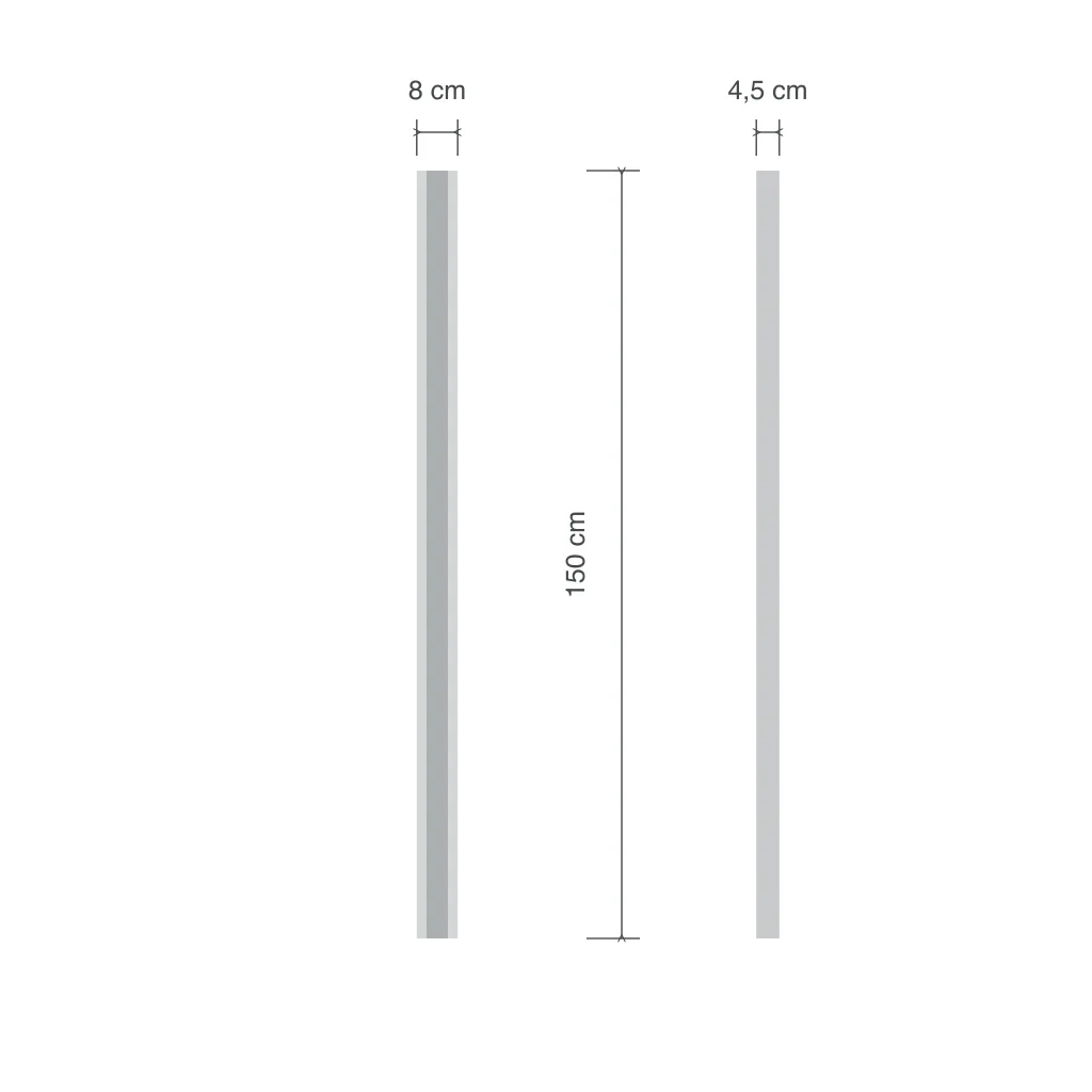 Aussenleuchte RAFTO, lineare LED-Wandleuchte, IP65, RGB – Masszeichnung 150 cm