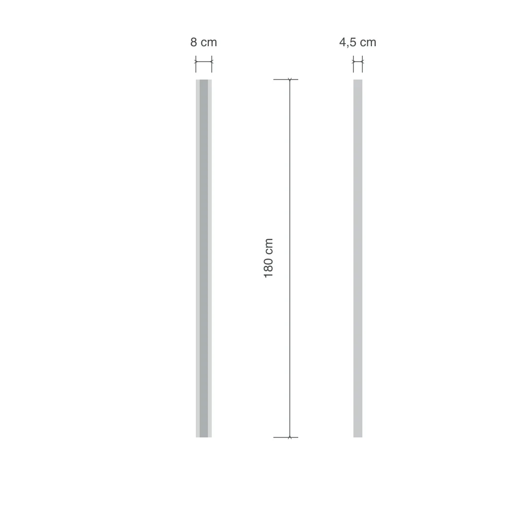 Aussenleuchte RAFTO, lineare LED-Wandleuchte, IP65, RGB – Masszeichnung 180 cm