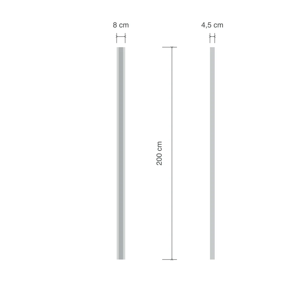 Aussenleuchte RAFTO, lineare LED-Wandleuchte, IP65, RGB – Masszeichnung 200 cm