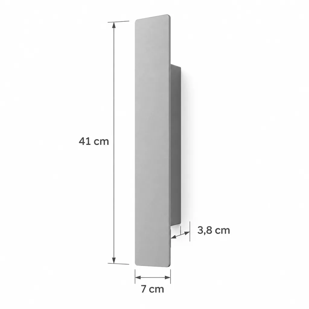 Wandlampe CAVTO, Flache Aussenleuchte Up & Down, 5 Grössen – Masszeichnung 41 cm