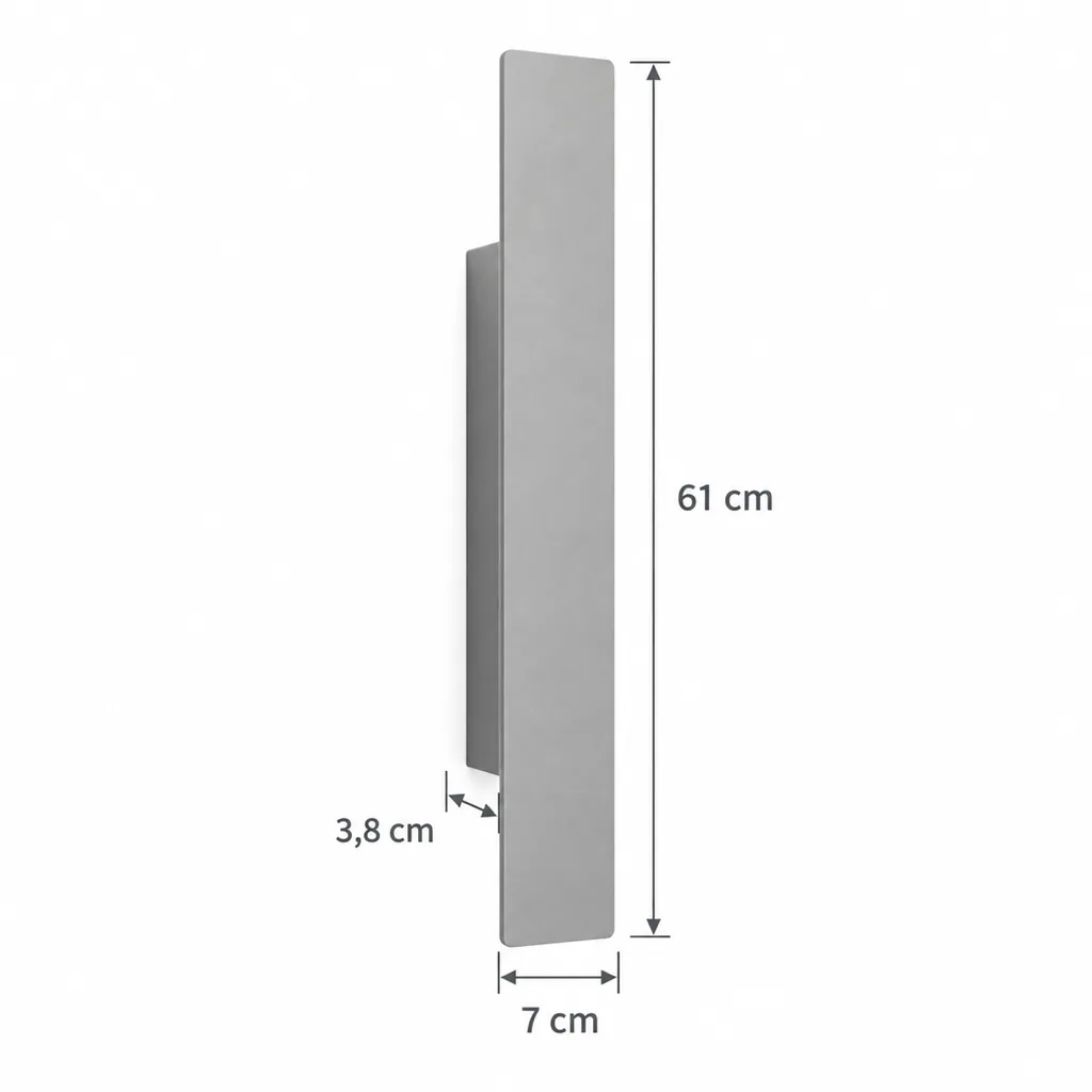 Wandlampe CAVTO, Flache Aussenleuchte Up & Down, 5 Grössen – Masszeichnung 61 cm