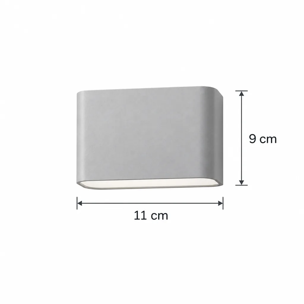 Applique da esterno MATIO, applique ovale up & down, IP65 – disegno tecnico con misure larghezza 11 cm, altezza 9 cm