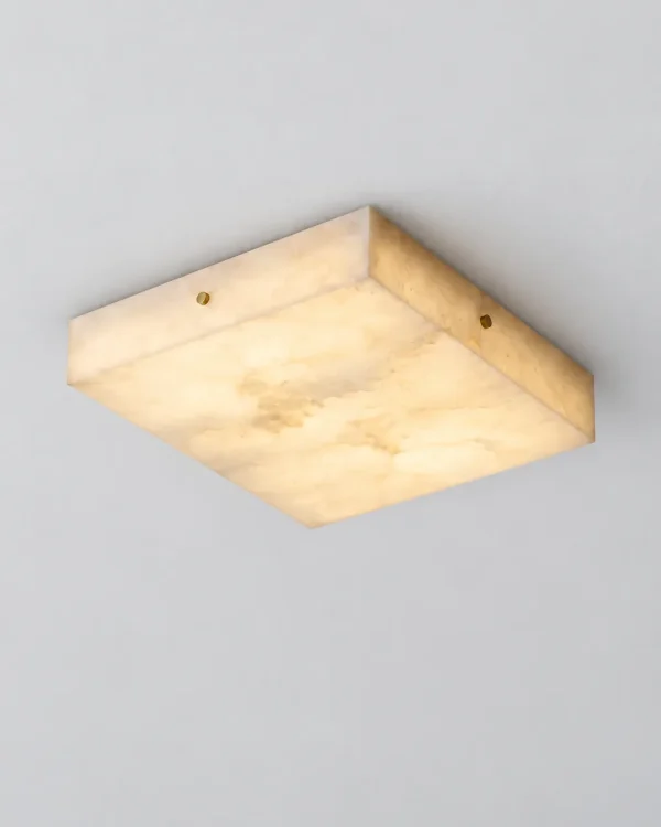 Deckenlampe: quadratischer Alabasterblock mit LED – TSARUK