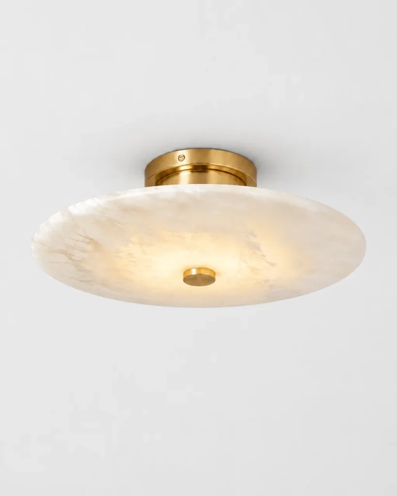 Deckenlampe CIBI, Alabasterschale Ø 20 cm, Messing oder Schwarz – Messing, Produktfoto