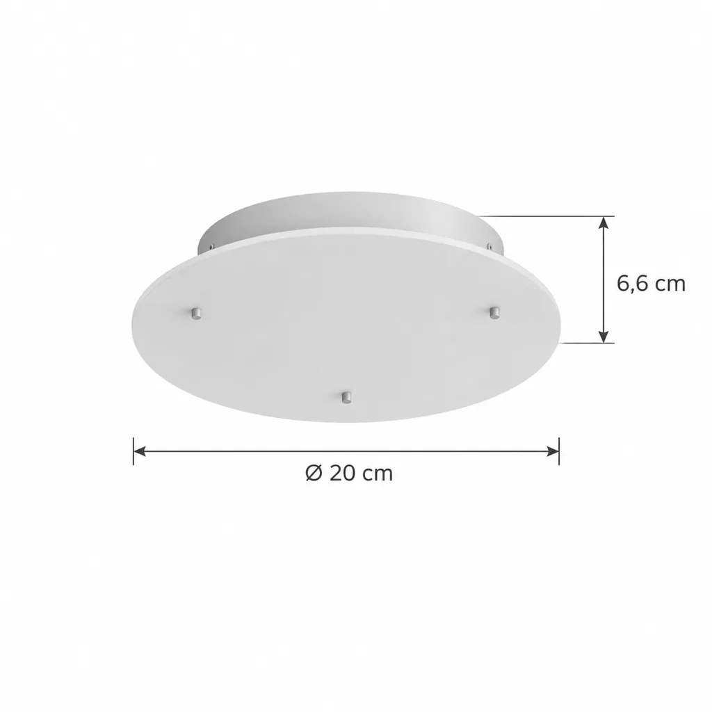 Deckenlampe BILPI, Flache Alabasterscheibe auf Messingsockel – Masszeichnung Ø 20 cm, Höhe 6,6 cm