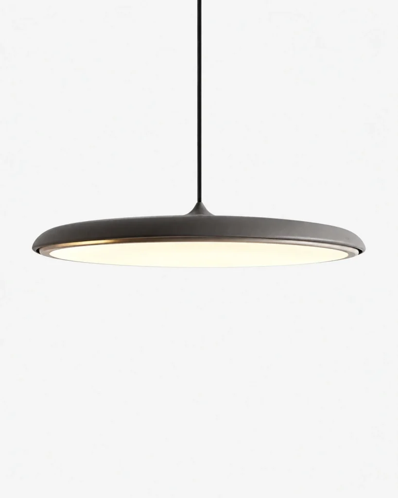 LED-Hängelampe in flacher Scheibenform MAKARON – Grau / 40 cm, Produktfoto