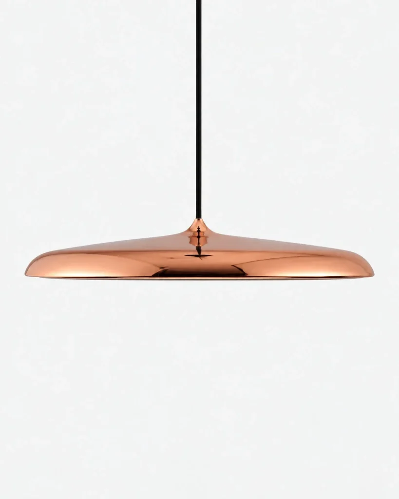 LED-Hängelampe in flacher Scheibenform MAKARON – Glänzendes Rosa / 25 cm, Produktfoto