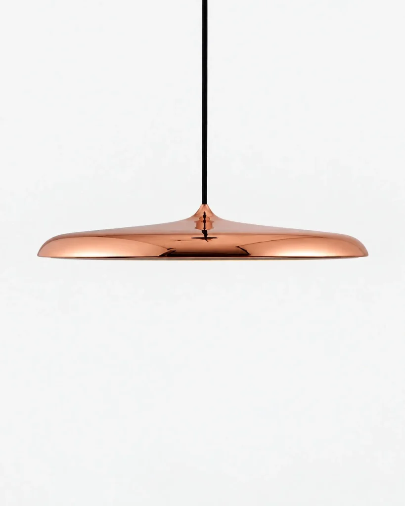 LED-Hängelampe in flacher Scheibenform MAKARON – Glänzendes Rosa / 40 cm, Produktfoto