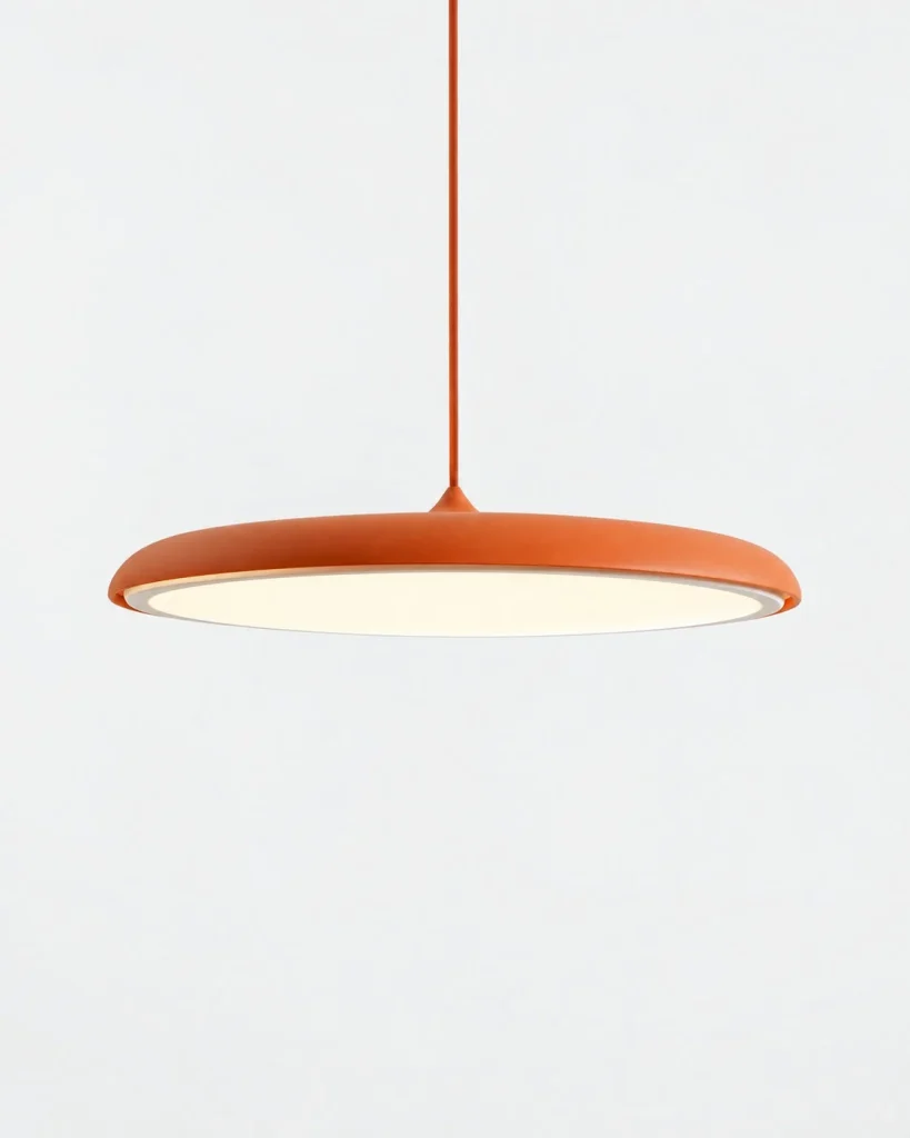LED-Hängelampe in flacher Scheibenform MAKARON – Orange / 25 cm, Produktfoto