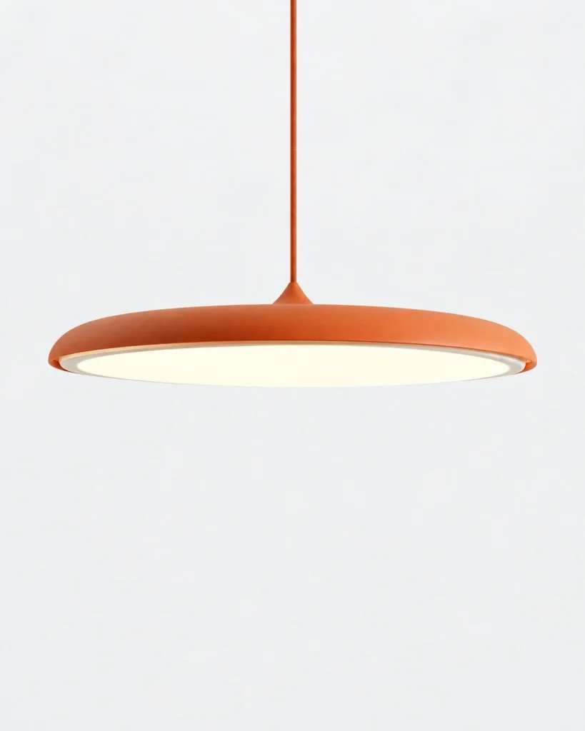 LED-Hängelampe in flacher Scheibenform MAKARON – Orange / 40 cm, Produktfoto