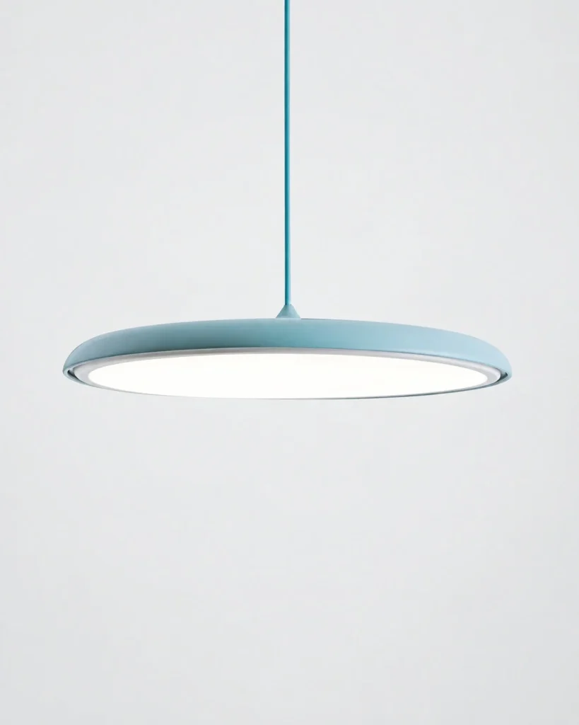 LED-Hängelampe in flacher Scheibenform MAKARON – Blau / 40 cm, Produktfoto