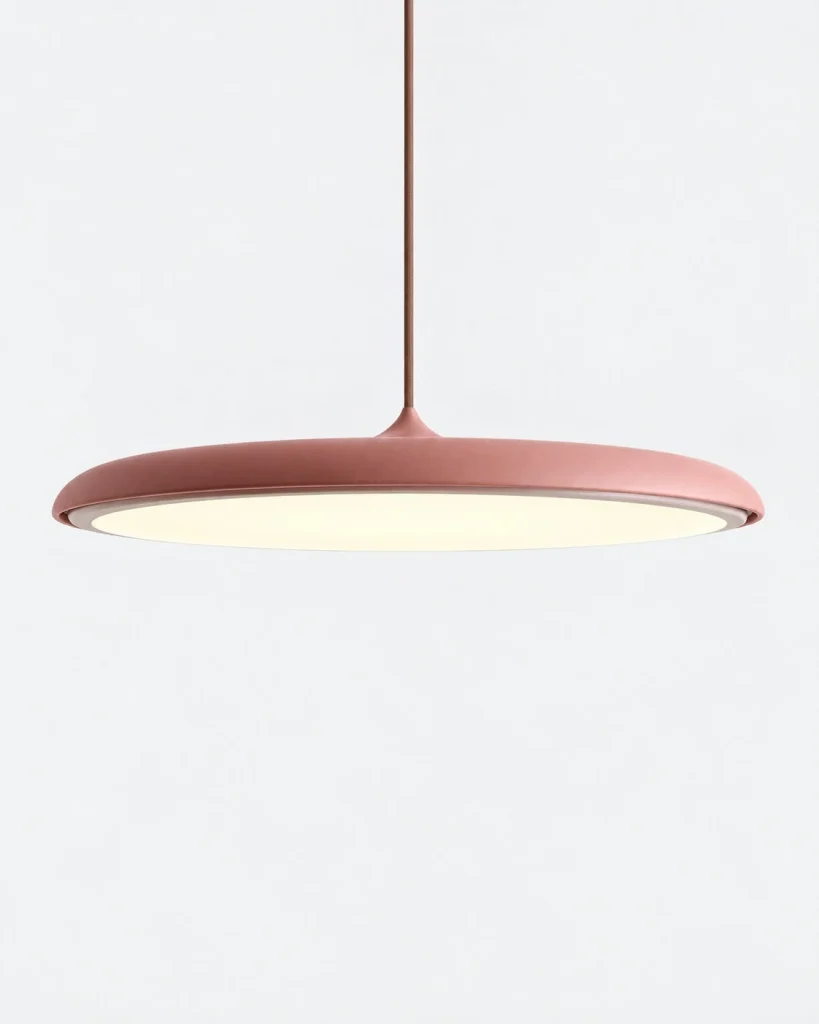 LED-Hängelampe in flacher Scheibenform MAKARON – Rosa / 25 cm, Produktfoto
