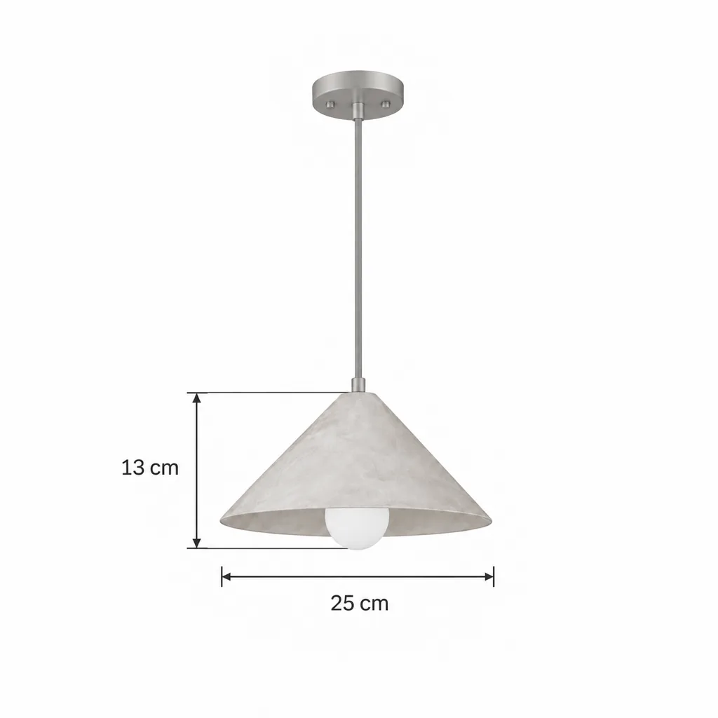 Hängelampe CESTO, Flacher Alabaster-Kegel mit Messing, 1–3 flammig – Masszeichnung 1-flammig, Ø 25 cm, Höhe 13 cm