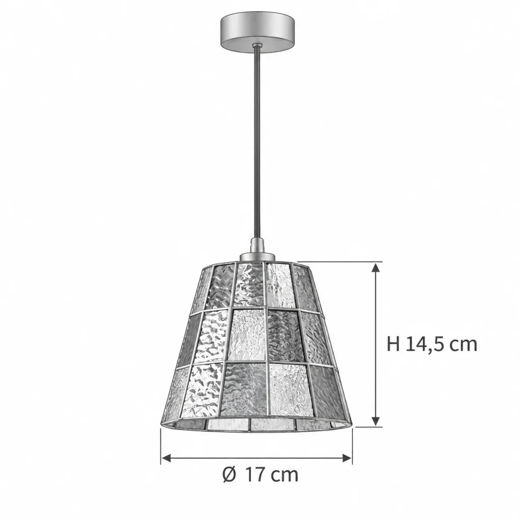 Hängelampe aus farbigem Glas SARI – Masse Ø 17 cm, H 14,5 cm