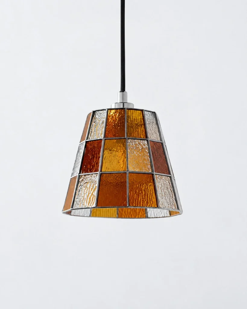Hängelampe aus farbigem Glas SARI – Kompakt / Orange, Produktfoto