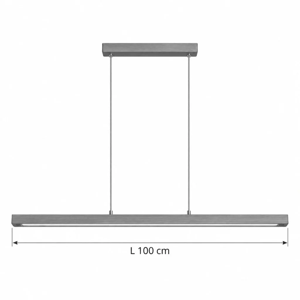 Lineare LED-Hängelampe aus Massivholz ANOD – Masse L 100 cm