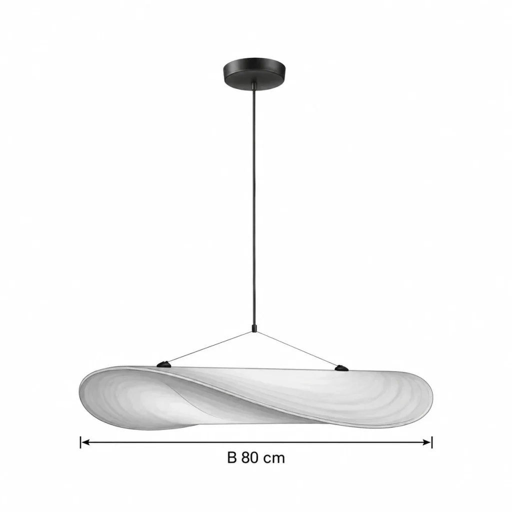 LED-Hängelampe mit leichter Wolkenform MOTRA – Masszeichnung B 80 cm