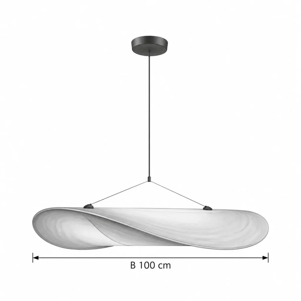 LED-Hängelampe mit leichter Wolkenform MOTRA – Masszeichnung B 100 cm