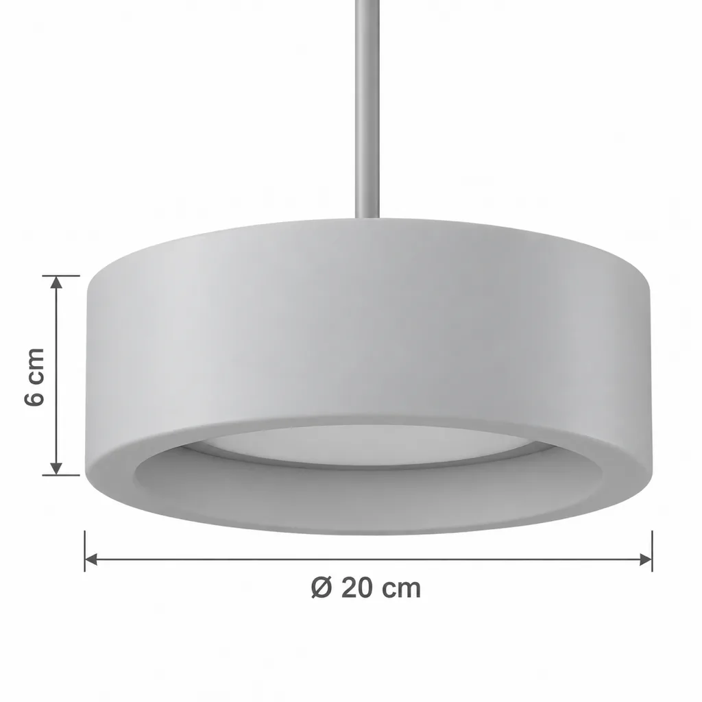 Hängelampe CYLA, Ring aus geädertem Marmor, LED – Masszeichnung Ø 20 cm, Höhe 6 cm