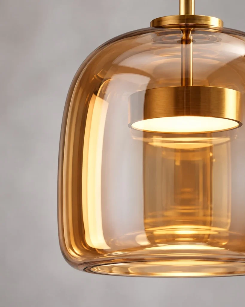 Hängelampe mit verspiegeltem Glasschirm ZONID – Getöntes Glas und sichtbarer innerer Diffusor