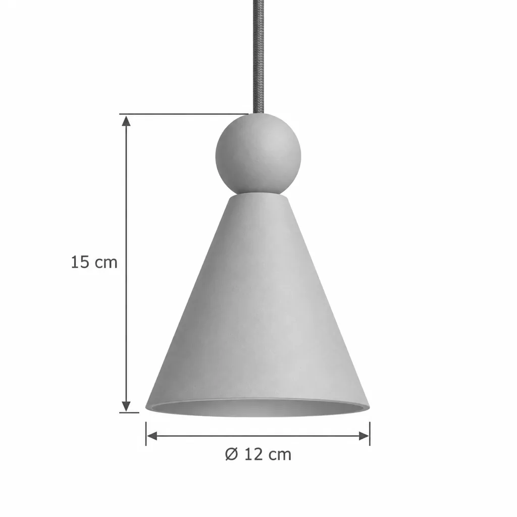 Lampada a sospensione EOS, travertino e noce – disegno tecnico con misure 1 luce, Ø 12 cm, altezza 15 cm