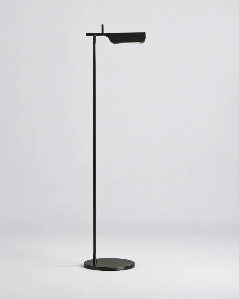 Stehlampe mit flachem Leuchtenkopf MILO – Schwarz, Studioansicht