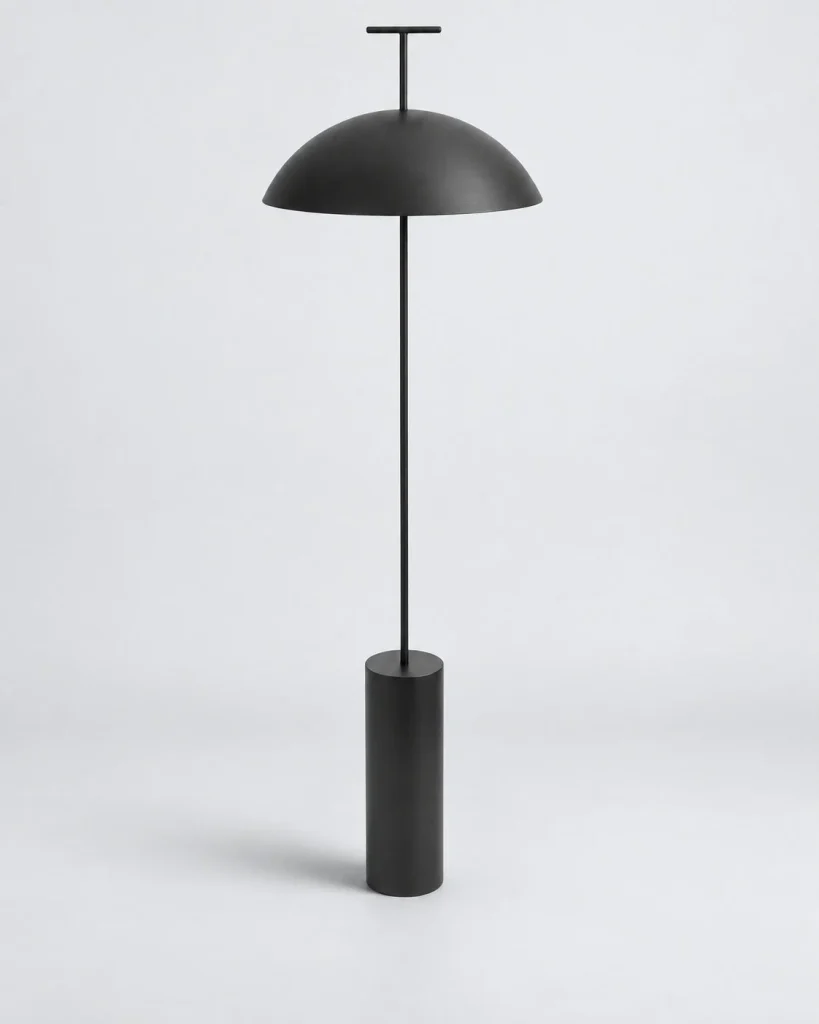 Stehlampe mit Pilzschirm SCANDI – Schwarz, Studioansicht
