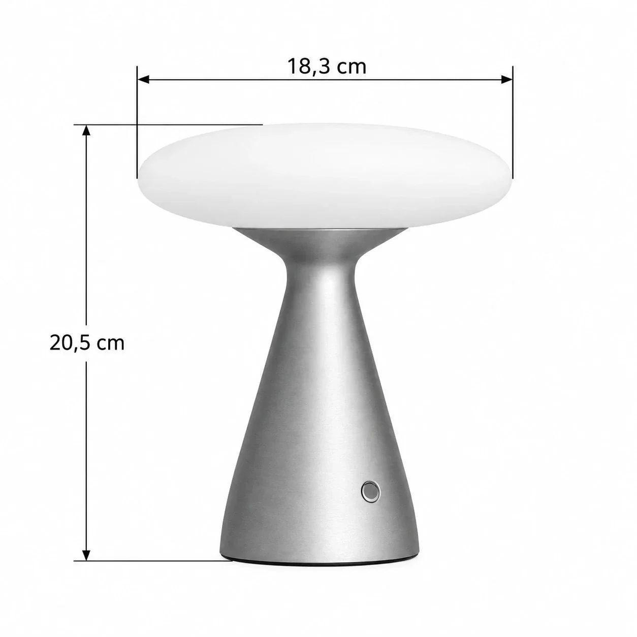 Masszeichnung – Abmessungen: Ø 18,3 cm × H 20,5 cm