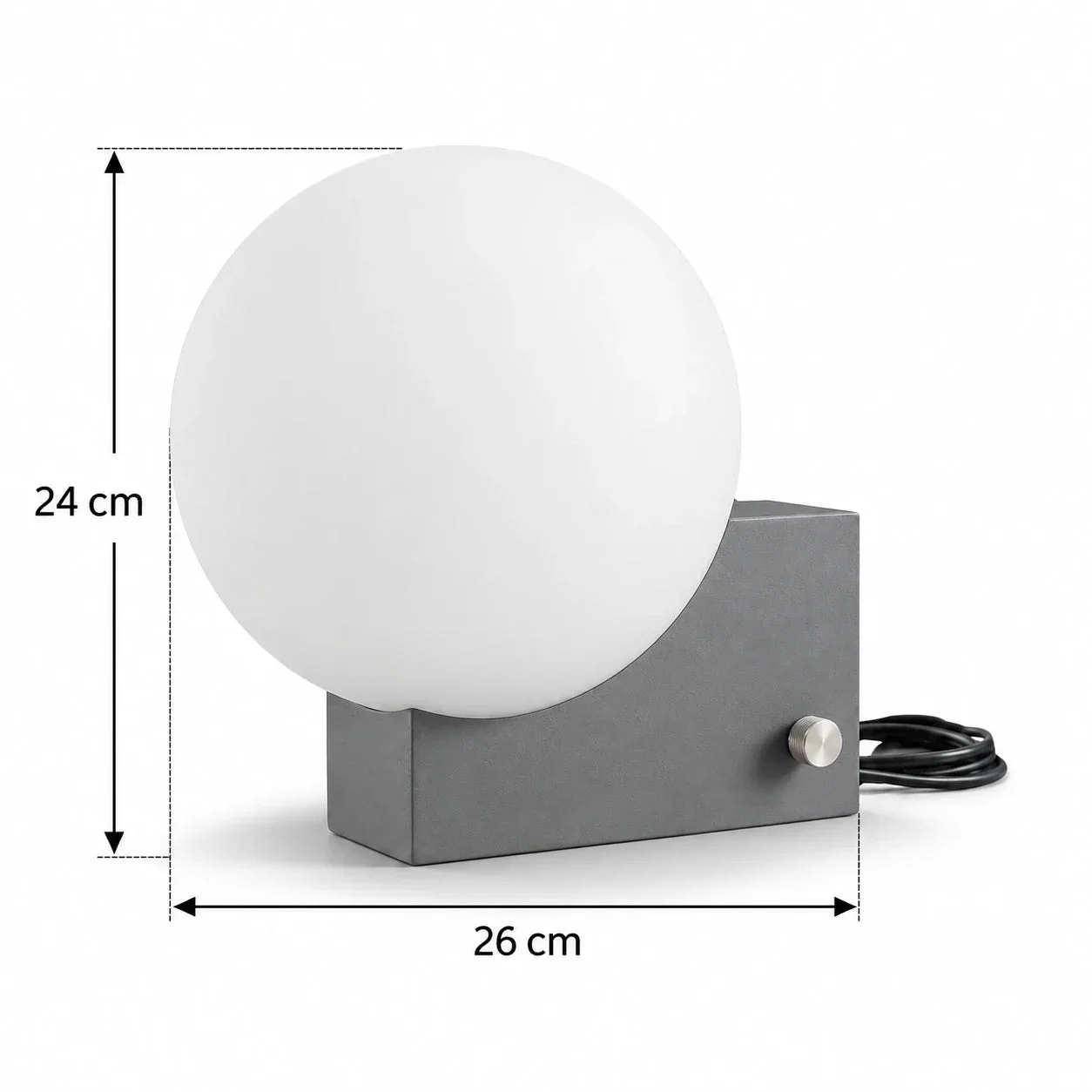 Masszeichnung – Abmessungen: B 26 cm × H 24 cm