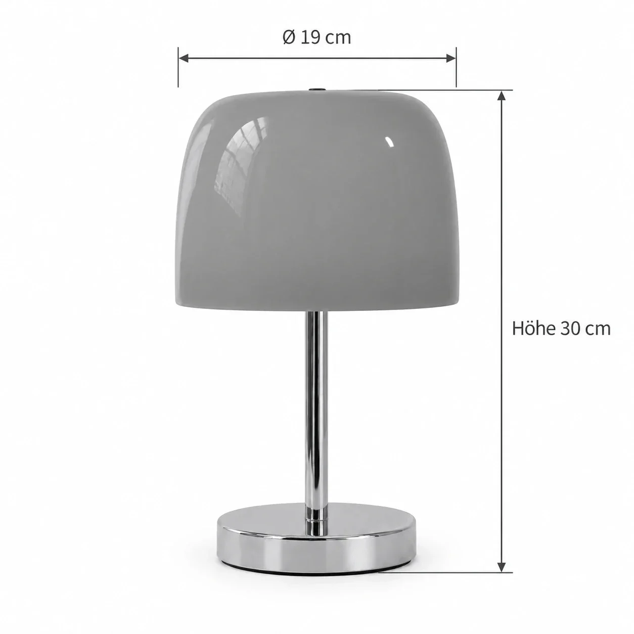 Masszeichnung – Abmessungen: Ø 19 cm × H 30 cm