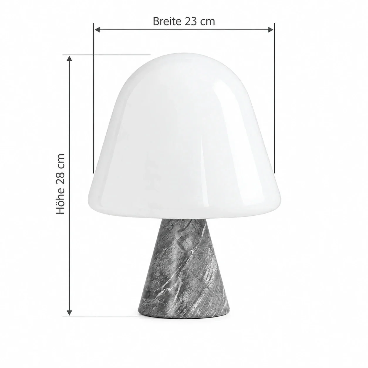 Masszeichnung – Abmessungen: B 23 cm × H 28 cm