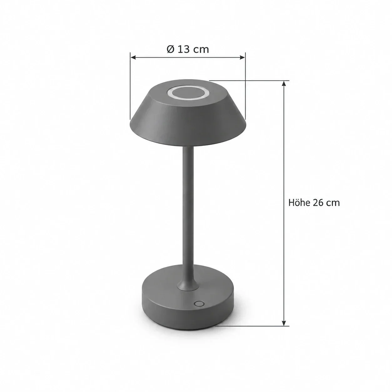 Masszeichnung – Abmessungen: Ø 13 cm × H 26 cm