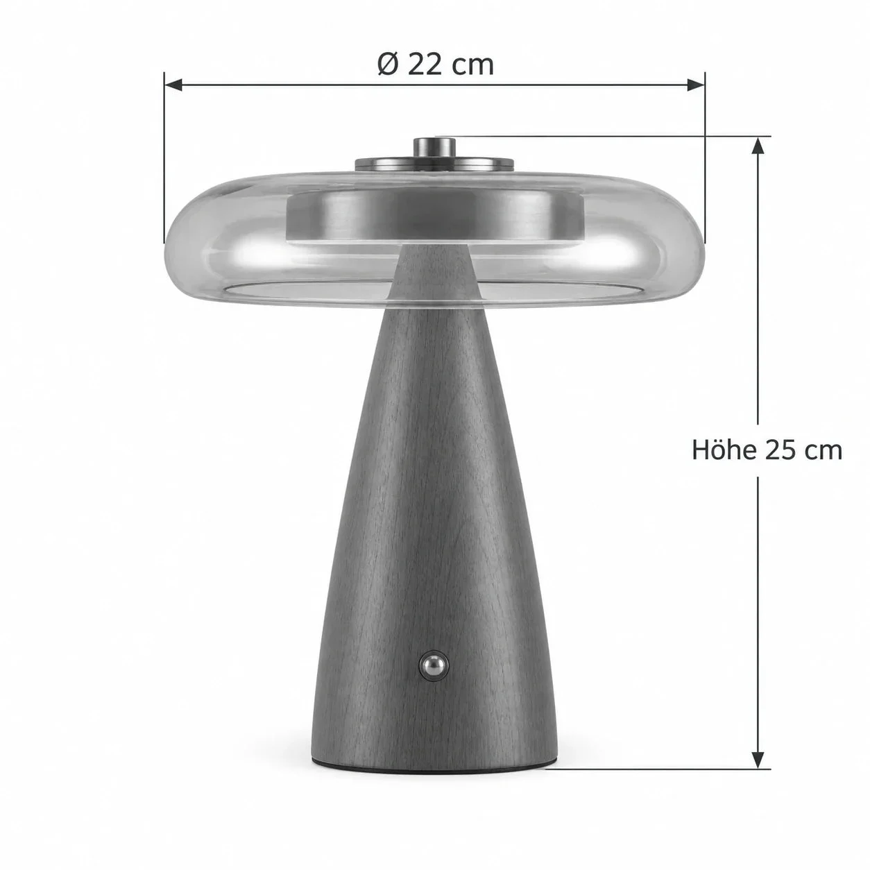 Masszeichnung – Durchmesser: 22 cm, Höhe: 25 cm