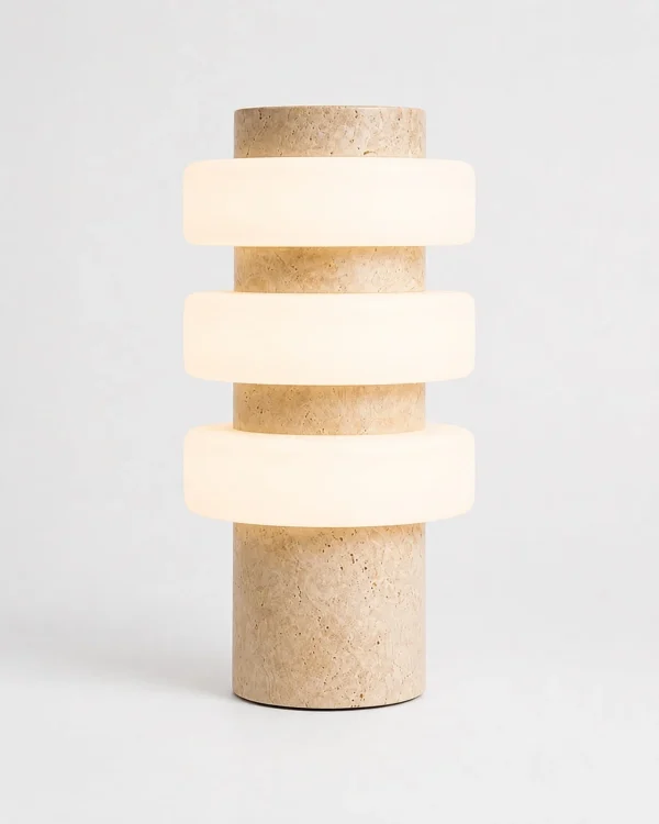 Tischlampe: Naturstein und Acryl mit Lichtfarbwechsel – JALA