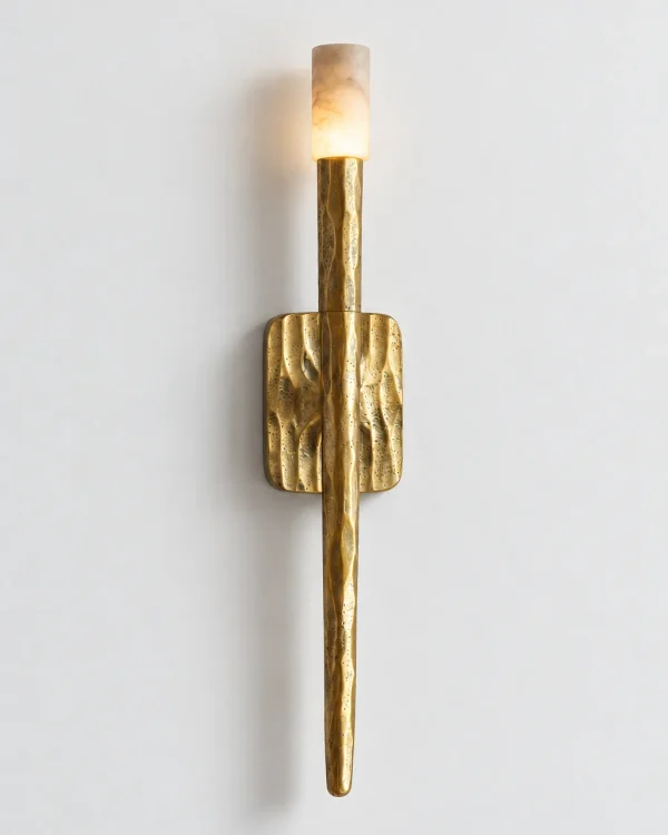 Applique ERTE, applique a torcia con cilindro di alabastro – oro con alabastro, foto prodotto