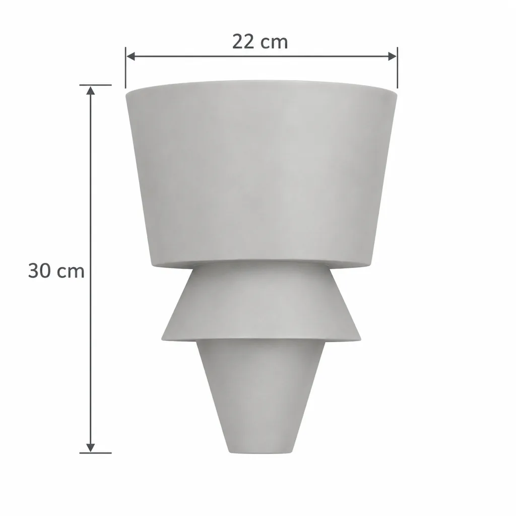 Wandlampe TARA, Alabaster-Wandleuchte in gestufter Form – Masszeichnung Pyramide, Breite 22 cm, Höhe 30 cm