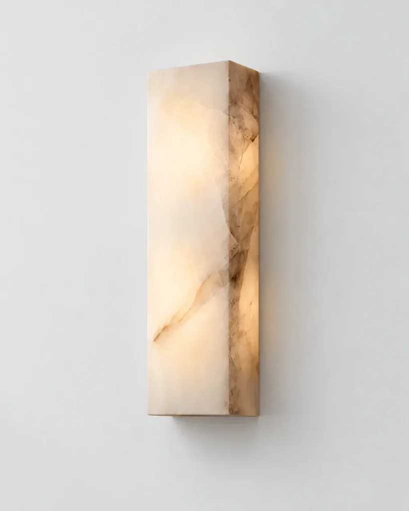 Wandlampe ZILA, Alabaster-Monolith, 65 cm hoch – Alabaster, Produktfoto