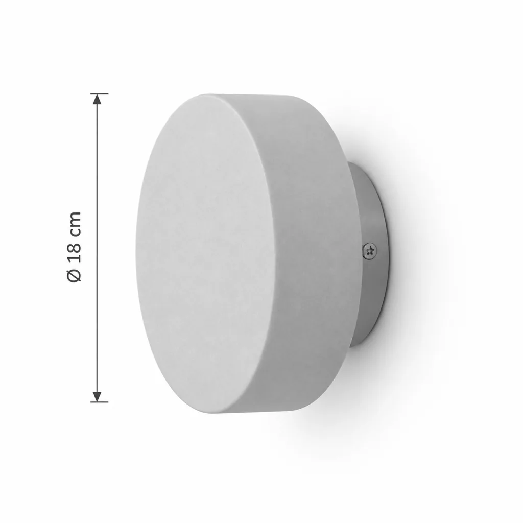 Wandlampe JILVA, Runde Alabaster-Wandleuchte in vier Grössen – Masszeichnung Ø 18 cm