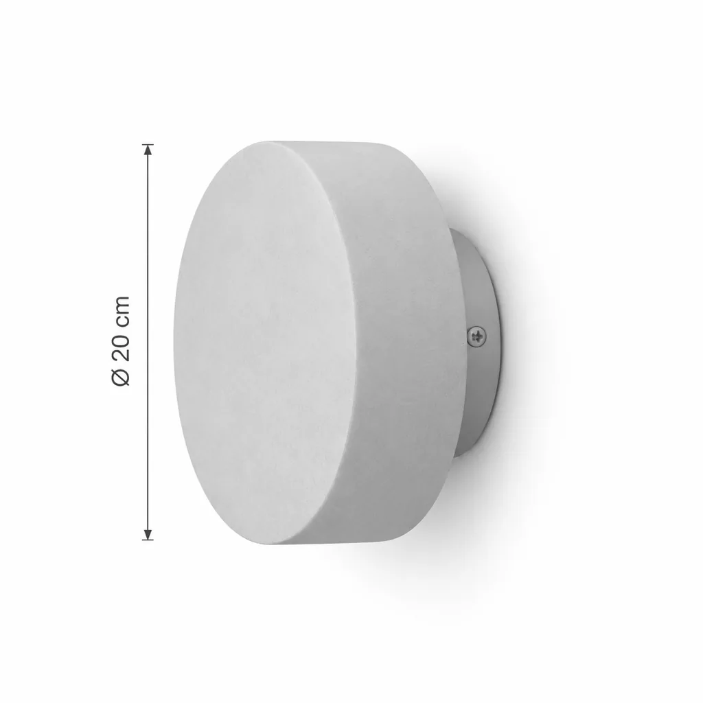 Wandlampe JILVA, Runde Alabaster-Wandleuchte in vier Grössen – Masszeichnung Ø 20 cm