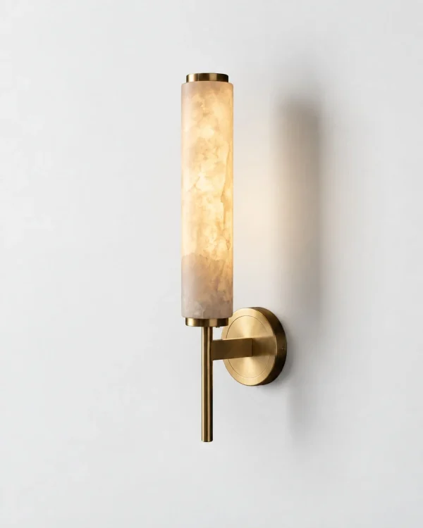Wandlampe: Alabasterzylinder in einfacher oder doppelter Form – STILA