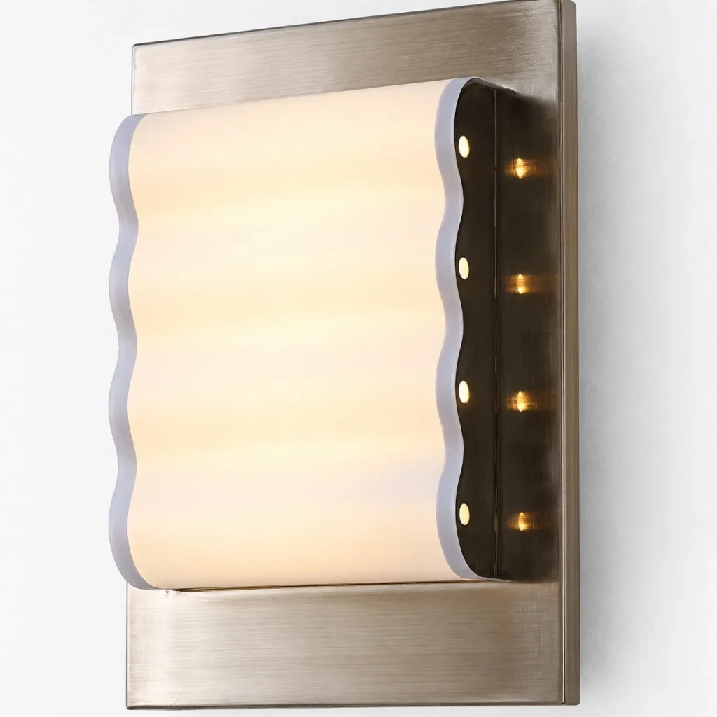 Wandlampe RAMIK, verchromte Struktur mit Acryl-Diffusoren – Materialdetail