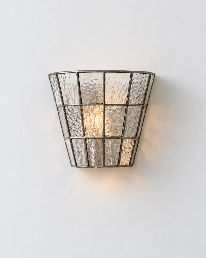 Wandlampe KIAN, Wandleuchte aus Glasmosaik mit Chromfassung – Klar, Produktfoto