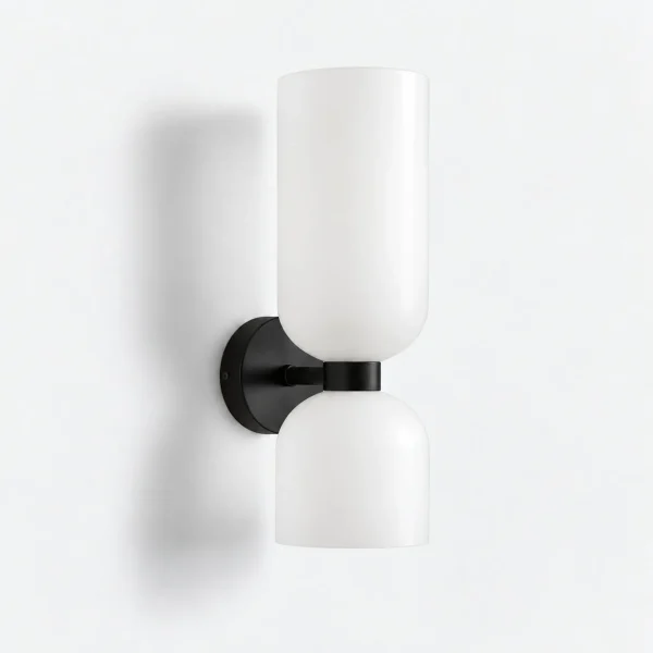 Wandlampe: Glaszylinder und Kuppel mit Metallhalter – LODYA