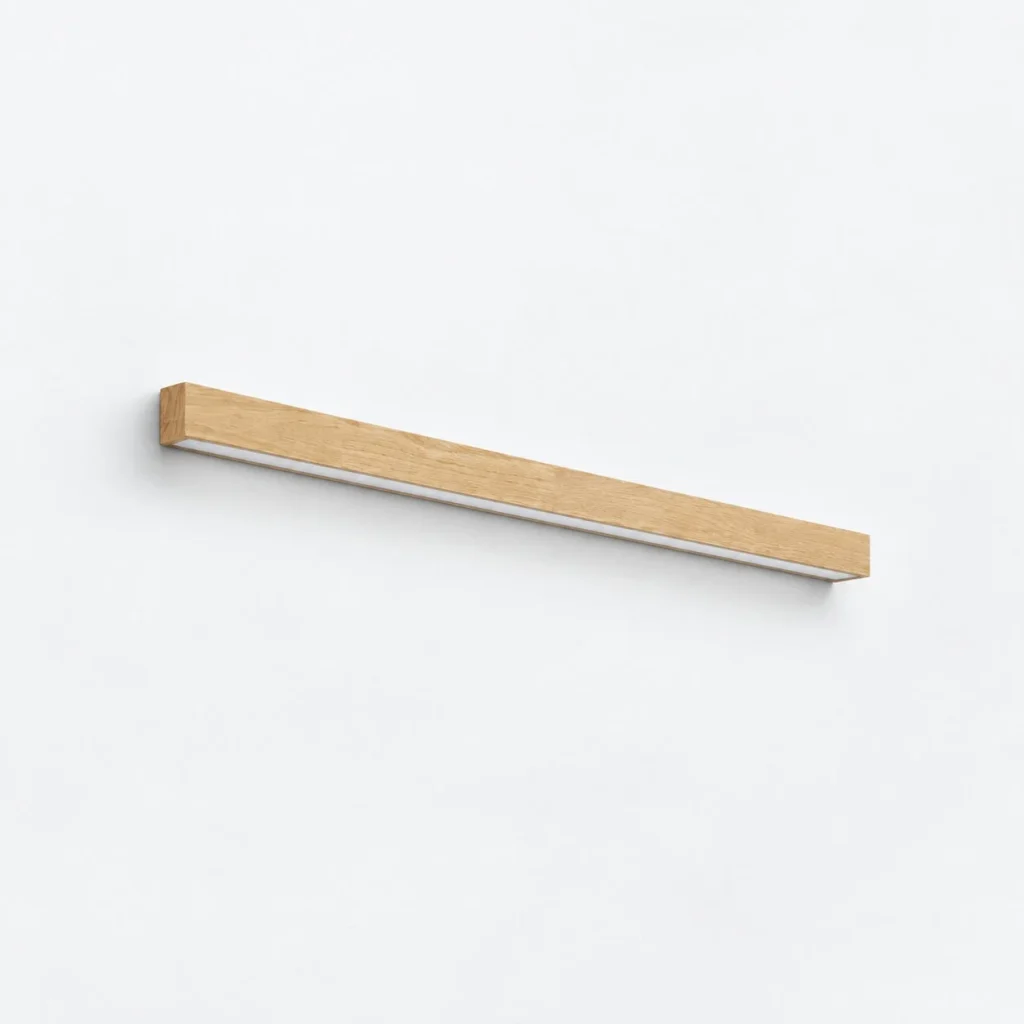 Wandlampe SANNIT, lineare Holzleuchte mit Acryl-Diffusor – Helles Holz / 60 cm / Licht nach oben und unten, Produktfoto