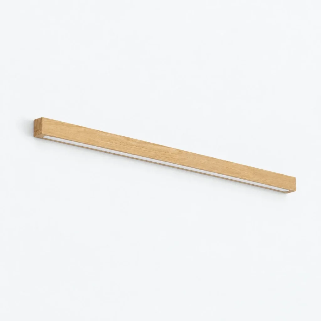 Wandlampe SANNIT, lineare Holzleuchte mit Acryl-Diffusor – Helles Holz / 80 cm / Licht nach oben und unten, Produktfoto